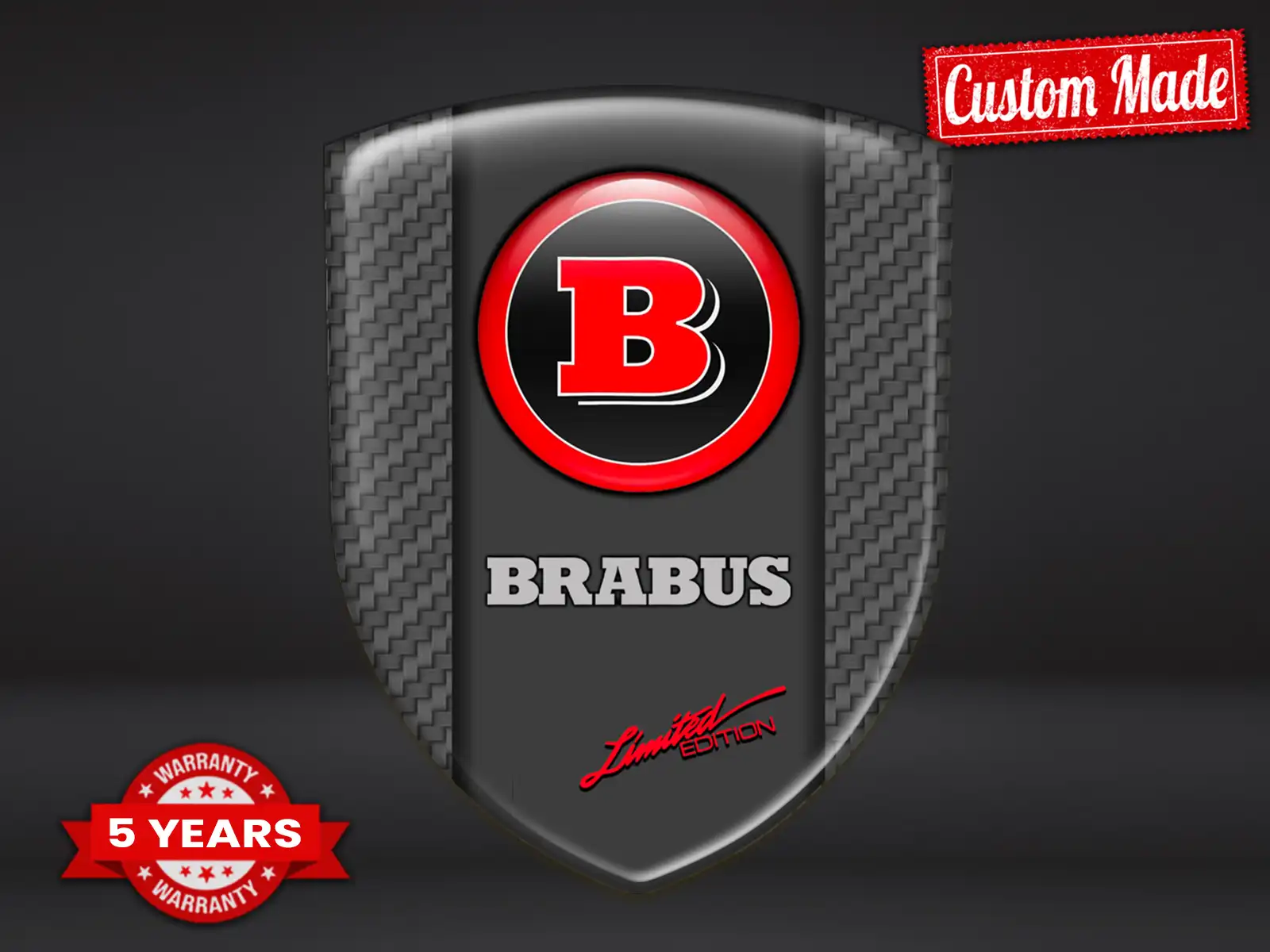 Brabus Autocollant Bombé Qualité Pro Personnalisable
